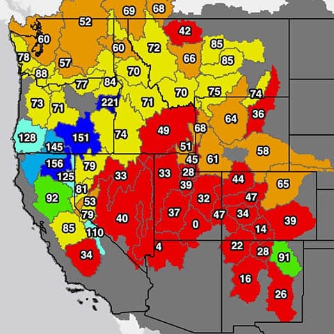Record-breaking snowpack melt reported across the West