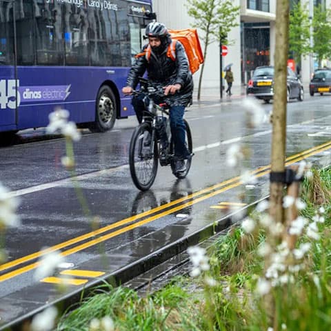 This U.K. city's bike lanes double as rain gardens and wildlife habitats
